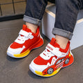 spring new arrival: kids' fashion tech light-up sneakers - boys' leather soft sole running shoes with led lights