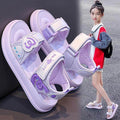 Girls' sandals - summer  new collection: stylish soft-soled beach sandals for kids, velcro closure, princess-style slides for toddlers