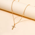 Wholesale gold cross necklaces - cross-border fashion, european & american style, high-end personalized jewelry, trendy ins style diamond-studded alloy pendants for women