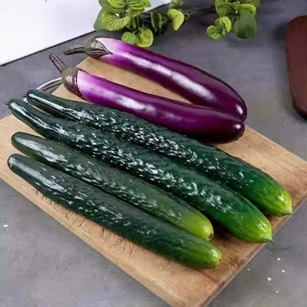 Simulation fake fruit and vegetable model soft glue size bitter green cucumber eggplant store kitchen decoration ornament play props