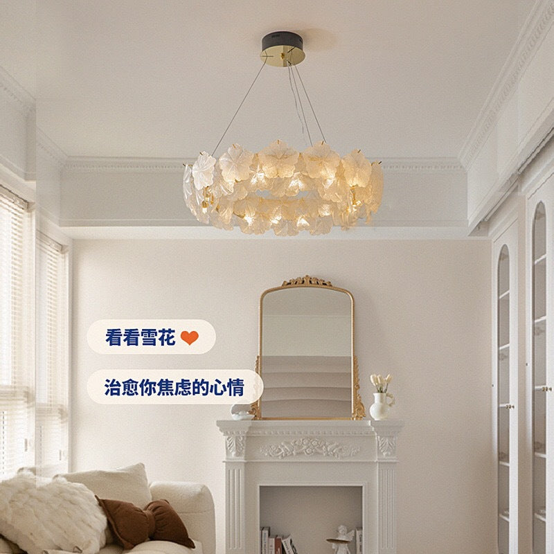Living room chandelier French light luxury lighting creative high-end snowflake dining room bedroom light modern simple hall main light
