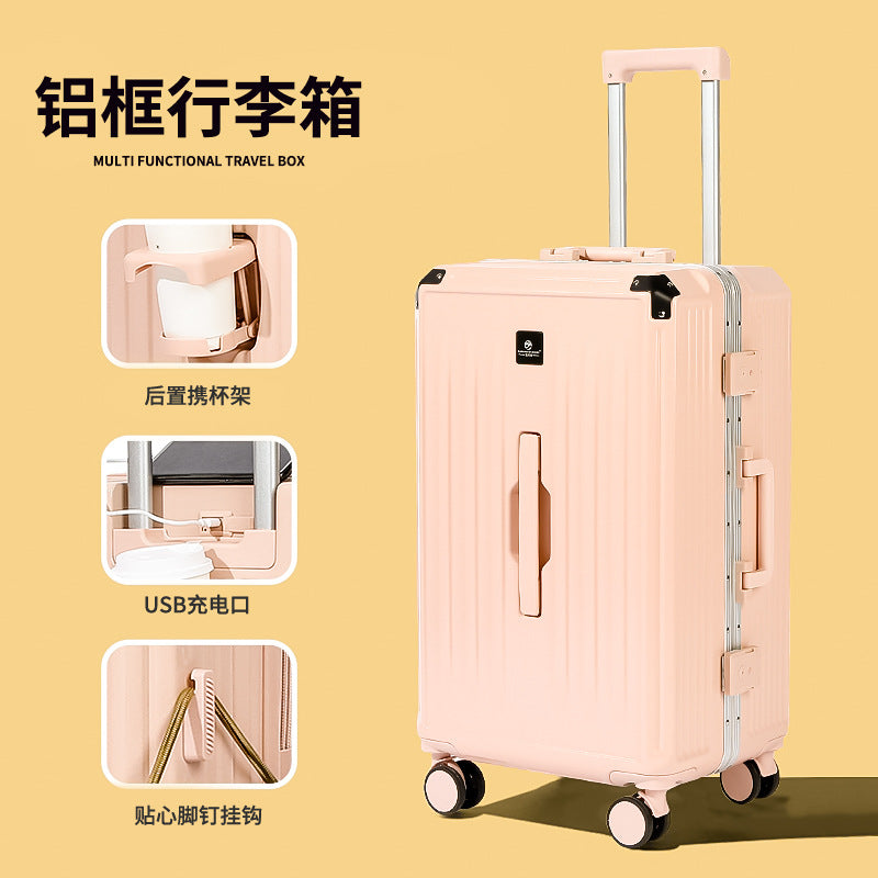 Luggage women's trolley case 2023 new 20-inch 24 silent universal wheel aluminum frame pc travel password box