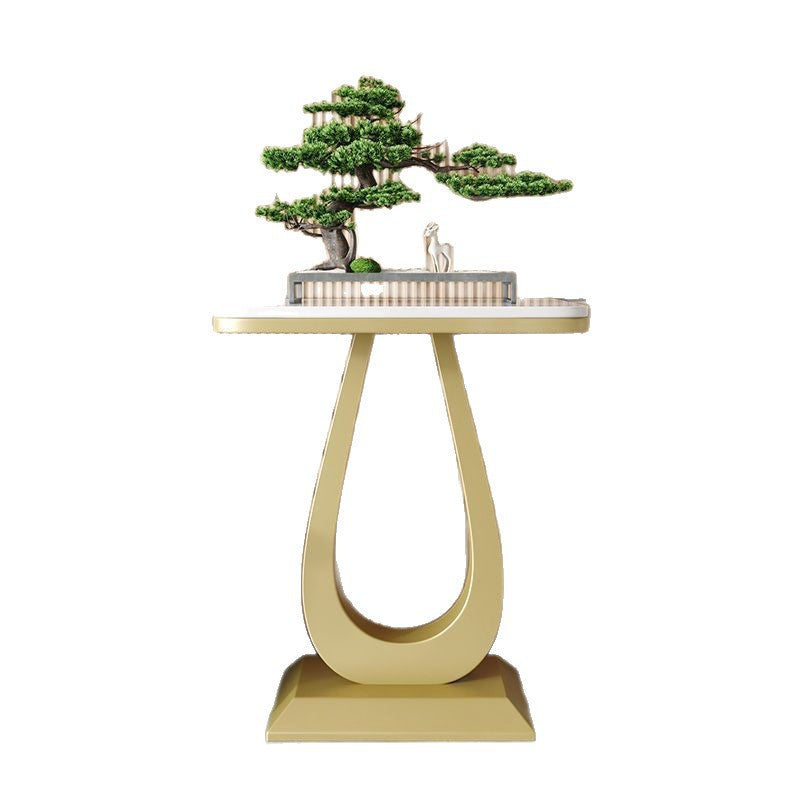 Italian light luxury flower stand storage rack flower stand rock slab flower stand casual living room sofa decorative rack balcony flower pot rack