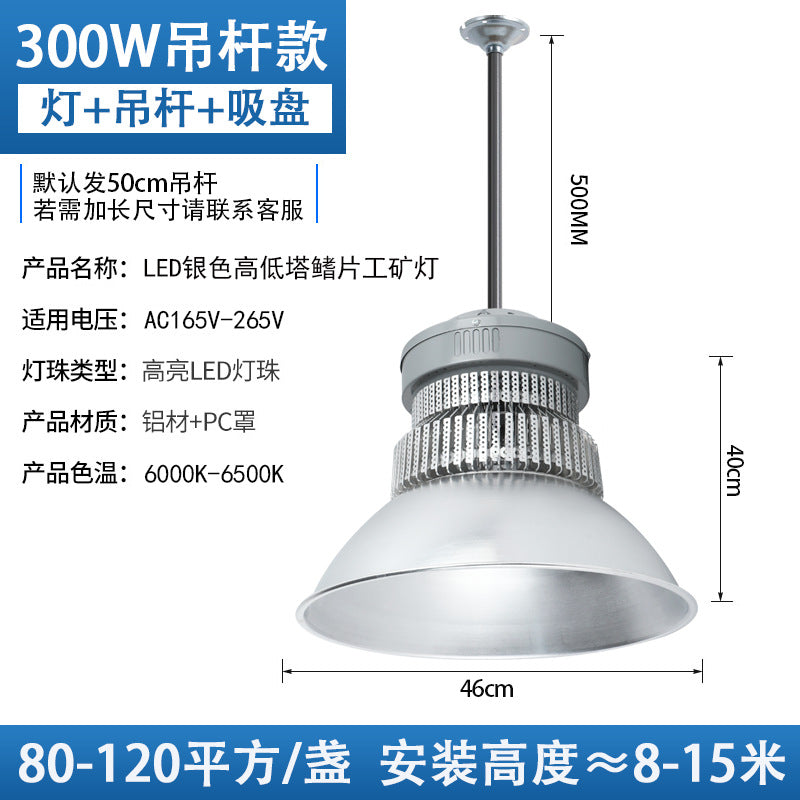 LED High Bay Light High Power Black Fin Workshop Warehouse Pendant Light Indoor Stadium Gymnasium Lighting