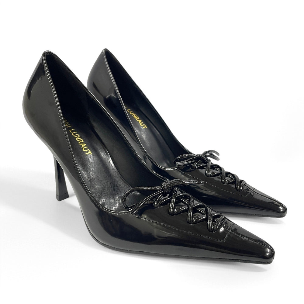 2026 fall/winter new arrival: black cutout strappy bow pointed-toe pumps - luxury, chic, and powerful women's high heels