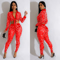 C6549 cross-border   fashion women's solid color mesh rhinestone long sleeve top and pants two-piece set