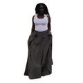 European and american cross-border women's fashion:  summer new arrivals - stylish, high-waisted, slimming, designer striped maxi midi skirt