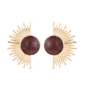 bestseller: french vintage earrings for women, exuding understated luxury and high-end style. these fashionable and elegant earrings feature a round sunburst design with radiating lines