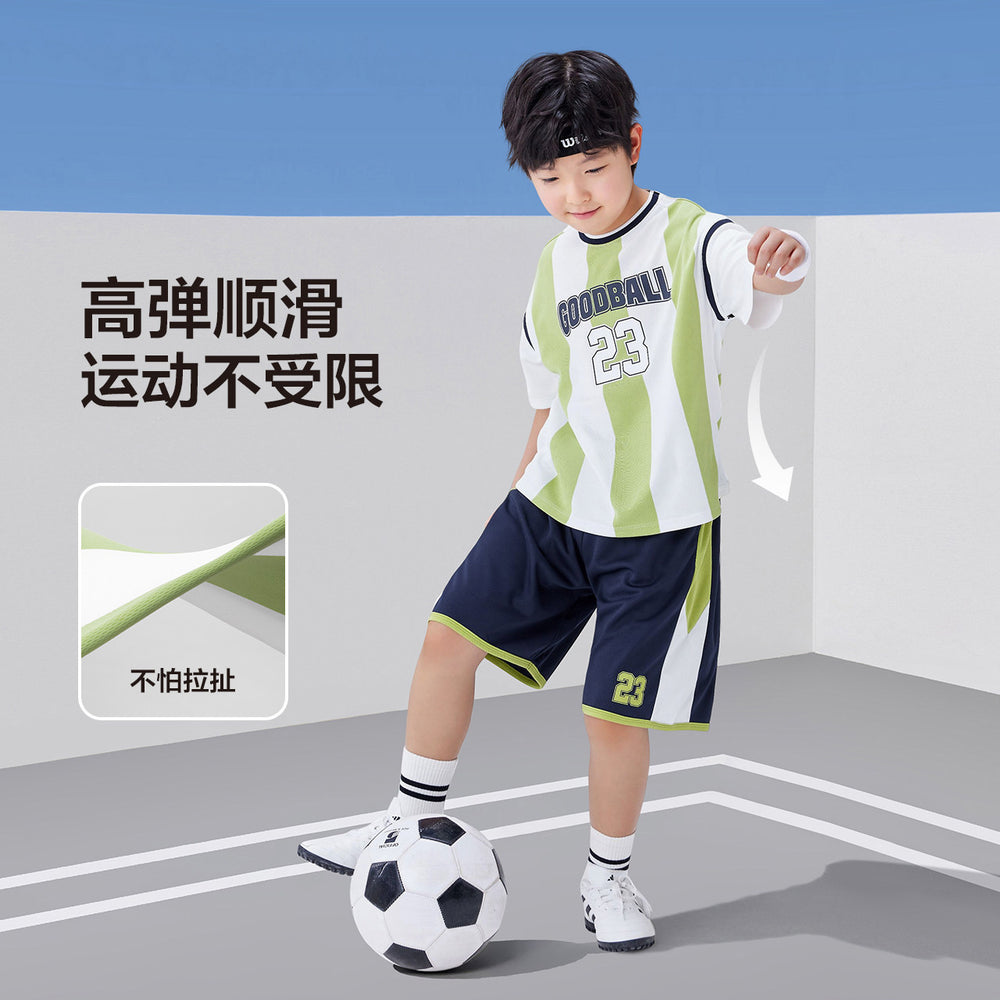 Boys' summer outfit : new summer collection - kids' short-sleeve t-shirt and shorts soccer set, boys' quick-dry sports two-piece set