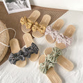 Women's flat sandals - fairy style, new korean style for summer 2024, versatile bowknot beach slides