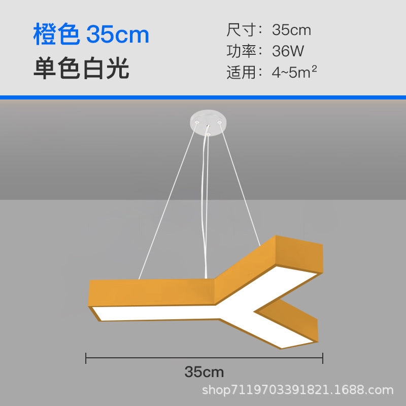 LED Kindergarten Classroom Corridor Y-shaped Light Children's Playground Color Hexagonal Lighting Dance Studio Modeling Chandelier