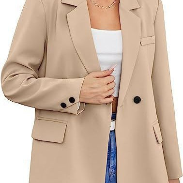 Europe and the United States  temu  small suit 2025 autumn and winter OL commuter lapel slim cardigan temperament suit