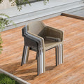 Plastic chair scandinavian dining chair for homethickenedcasual armrest courtyard outdoor backrest chair stool cut out dining table and chairs