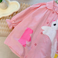 Girls' autumn new arrival: pure cotton doll shirt, long-sleeved blouse, cartoon pink baby girl shirt,  fashionable sweet style