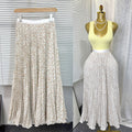 Chicsweeteasiest for match skirt women's frenchhigh waistslimming looka fairy skirt medium long pleated draped skirt