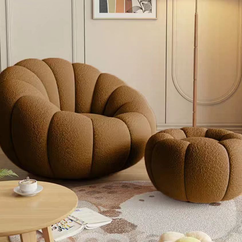 Lazy sofa can lie down and sleep casual chair balcony popular tatami bedroom single pumpkin small sofa cream