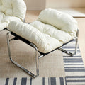 Nordic style single sofa chair - comfortable iron art sofa for living room or balcony, reclining lounging chair - direct from the manufacturer
