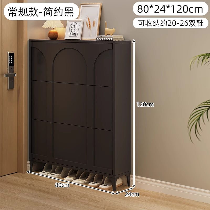 Cream style ultra-thin tipping shoe cabinet for home door small narrow entrance multi-layer entrance cabinet new arrival 2025 popular shoe rack
