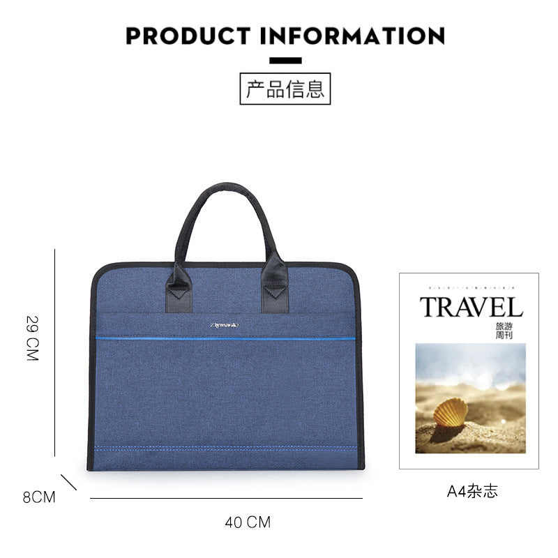Self-Youxin Men's Briefcase Business Tote Bag Document Bag with Water Cup Thickened Conference Bag Briefcase 840