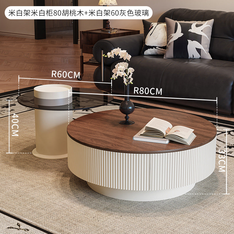 New solid wood coffee table - modern minimalist, light luxury, high-end design for living rooms and small spaces