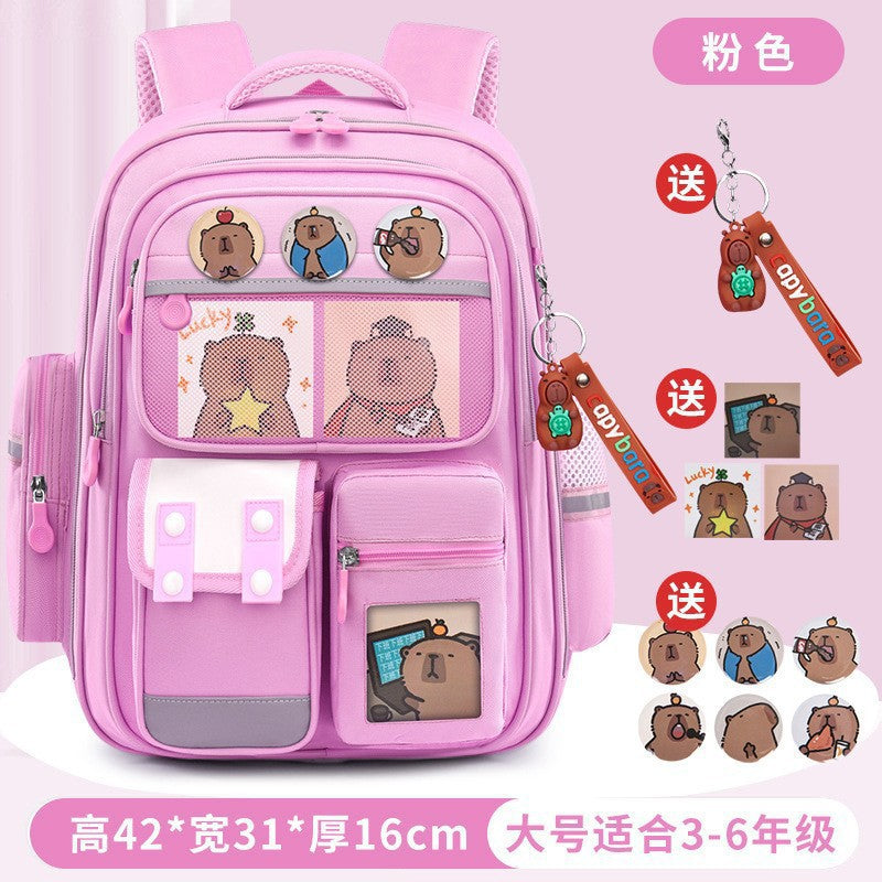 Kapibara new primary school bag, men's and women's 1-3-6 grades, light spine protection, large-capacity children's backpack