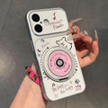 Iphone 16 cd record pattern phone case - instantly upgrade to iphone 17 style with stand function - premium electroplated finish