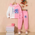 Kids' hoodie set, cross-border hot-selling cartoon animal print girls' fashion hooded sweatshirt and sweatpants set