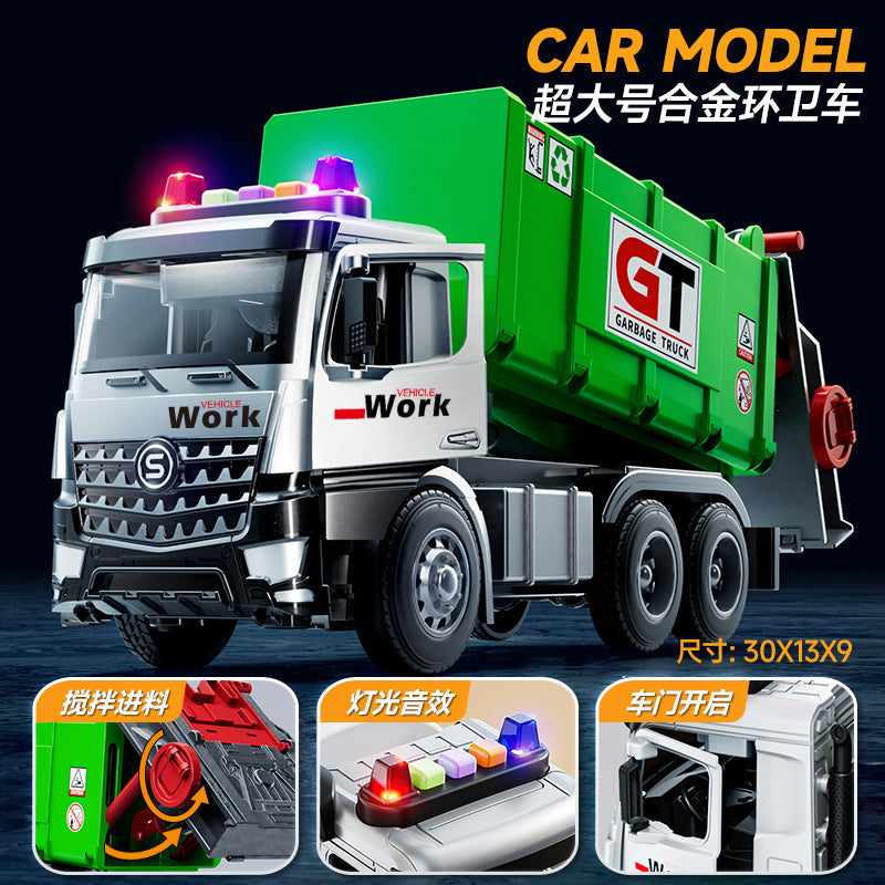 Kidsartificial city ladder fire truck toy boy engineering vehicle sanitation sprinkler inertia sound and light car model