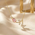 Popular hot-selling zirconium-inlaid classy necklace, accessible luxury, niche women's versatile elegant, simple, non-fading clavicle chain jewelry