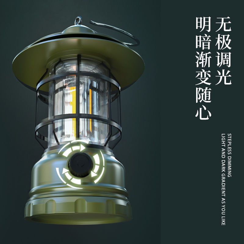 Walson manufacturer CP01 camping light horse lamp outdoor super long battery life stall tent light charging retro camping light