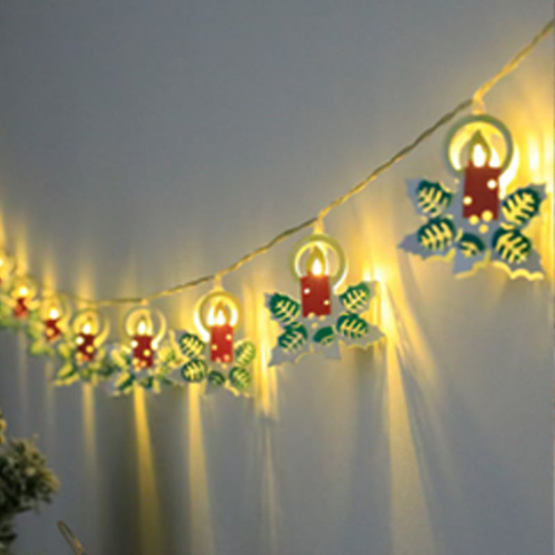 Christmas wrought iron light string, holiday arrangement, birthday party party, shop decoration light beads LED light string colorful lights