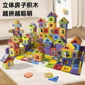 Kids house building blocks assemble toys cultivate educational large capsules square block wall window model puzzle girls boys