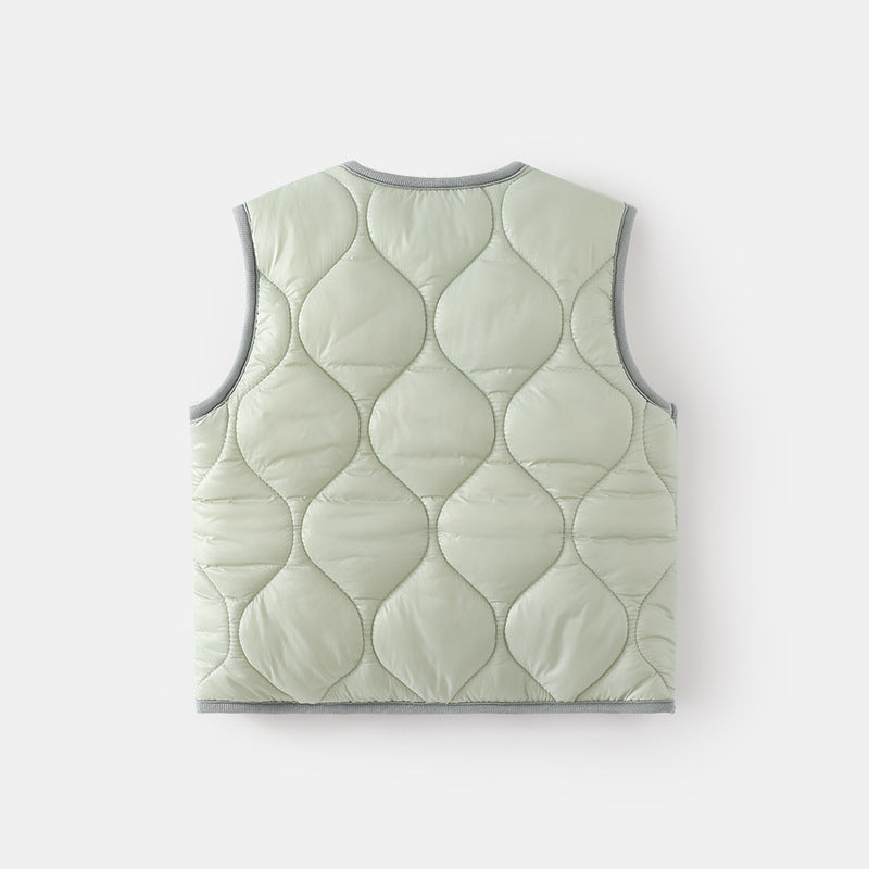 Babylon baby vest belly vest baby reversible autumn and winter style quilted kids vest vest imitation down