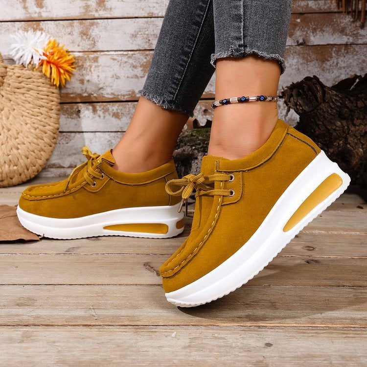Exportcasualplus size 43 tie back heightening women's shoes autumnew arrival women's outwearplaid soft bottom flatsflats
