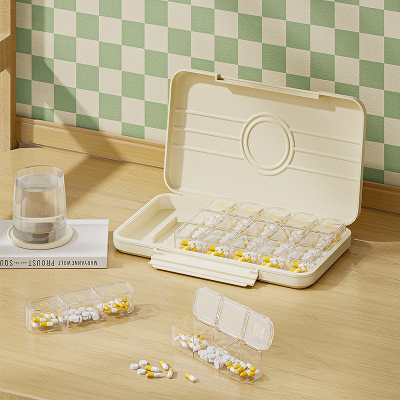 Portable seven days a week, portable, small medicine box, medicine dispenser, three meals a day, mini medicine reminder box