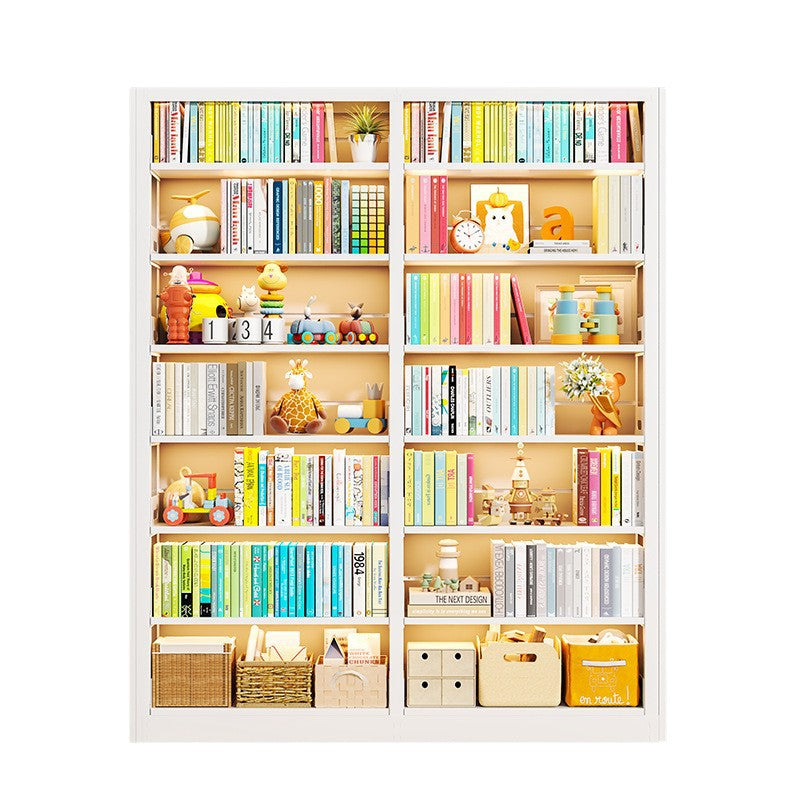 Home library steel bookshelf all-in-one wall-mounted floor-standing bookcase children's book storage picture book rack display shelf