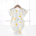 Baby bodysuit summer unisex infant short sleeve romper newborn pure cotton triangle onesie lightweight crawling suit