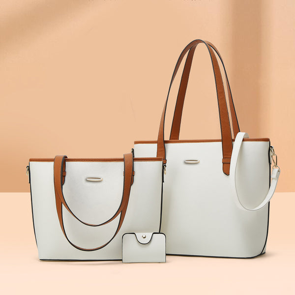 Women's bag retro shoulder handbag women's 2024 new large-capacity fashion three-piece set, mother and child bag set