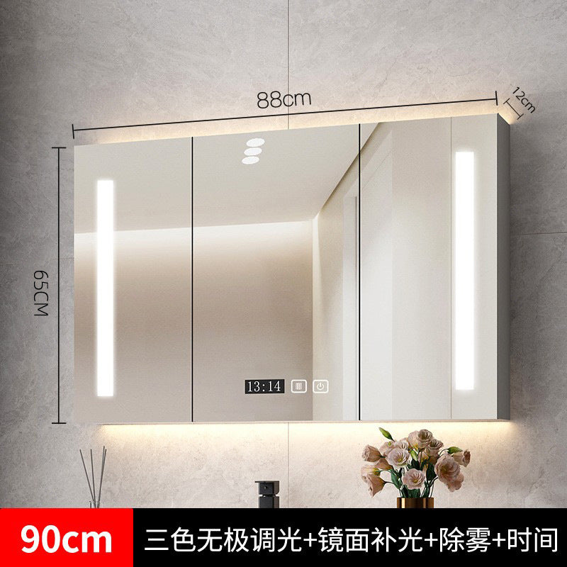Smart bathroom mirror cabinet, separate wall-mounted bathroom with light, vanity mirror, bathroom mirror with rack storage