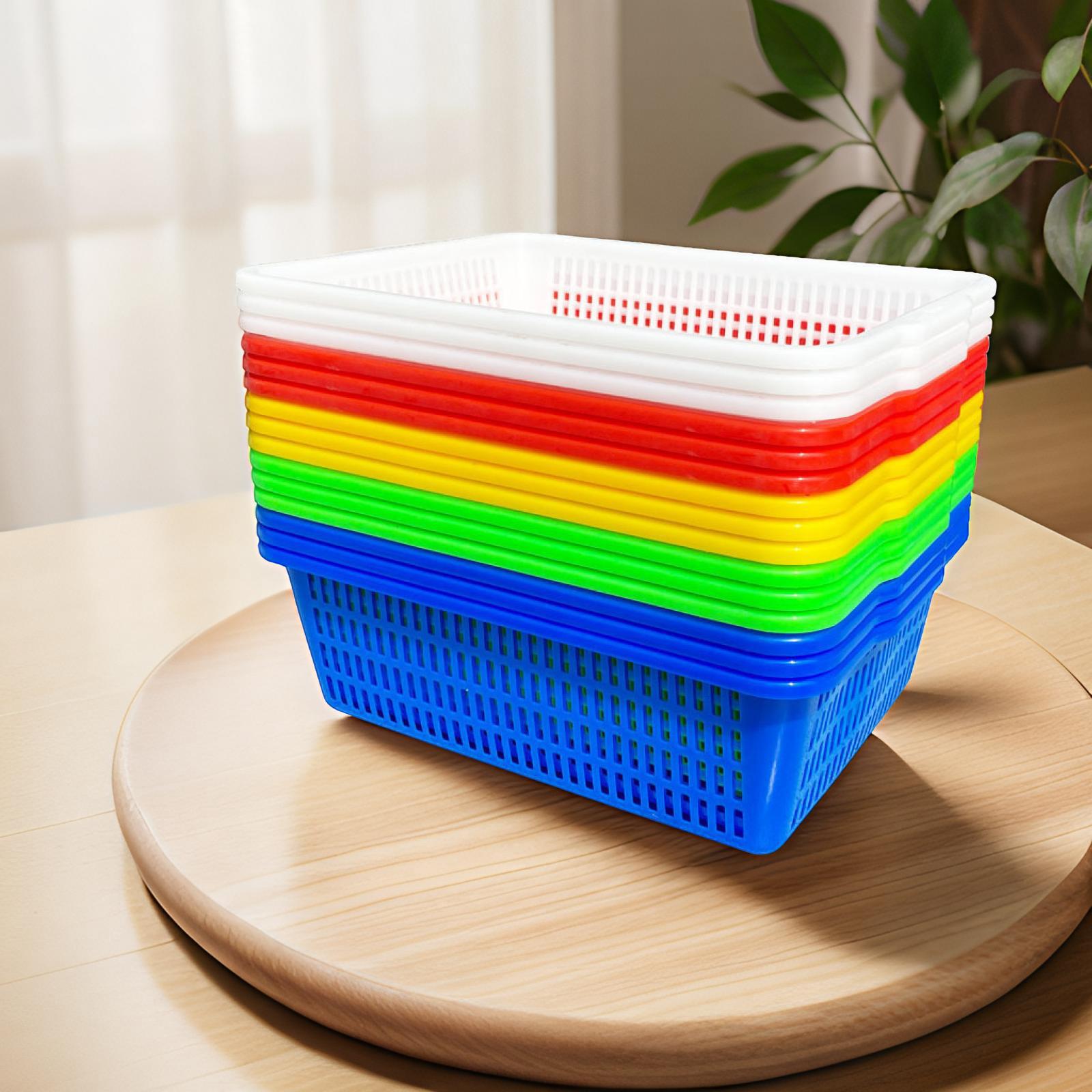 Rectangle red frame plastic kitchen washing basket thickened fruit and vegetable basket drain basket large storage basket