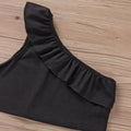 new arrival: european and american trendy baby girl's summer ruffle one-shoulder pleated lightweight one-piece tank top for infants and toddlers