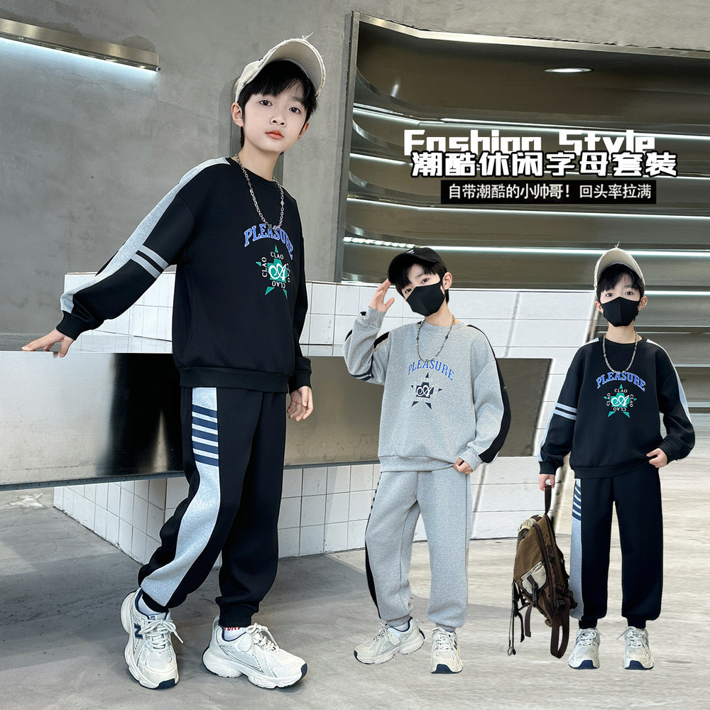 Boys' casual hoodie set - new  spring/autumn collection - kids' two-piece outfit - boys' activewear - spring fashion - trendy brand