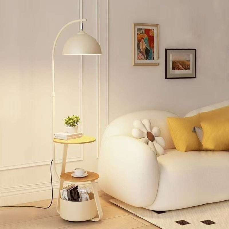Cream style living room sofa corner floor lamp bedroom bedside table all-in-one table lamp storage vertical lamp