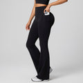 Fashion cross-border high waist shaping yoga pants hip lifting slimming lookflap pocket pants fitness pants women's wide leg slimming lookflared sweatpants