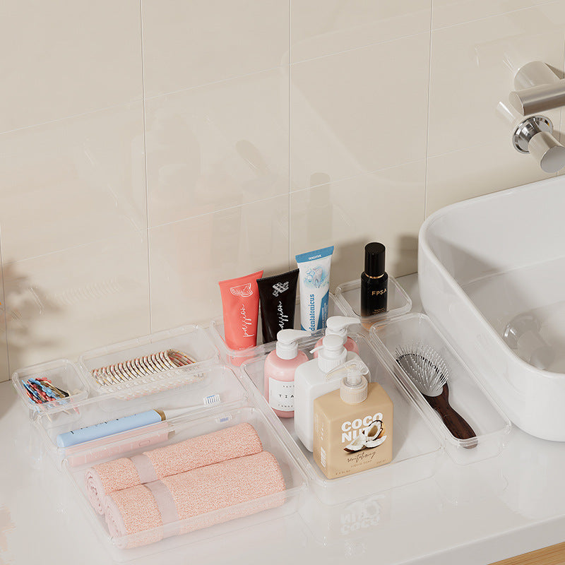 transparent drawer storage box suit desktop dressing table cosmetics storage box sundries storage divider box