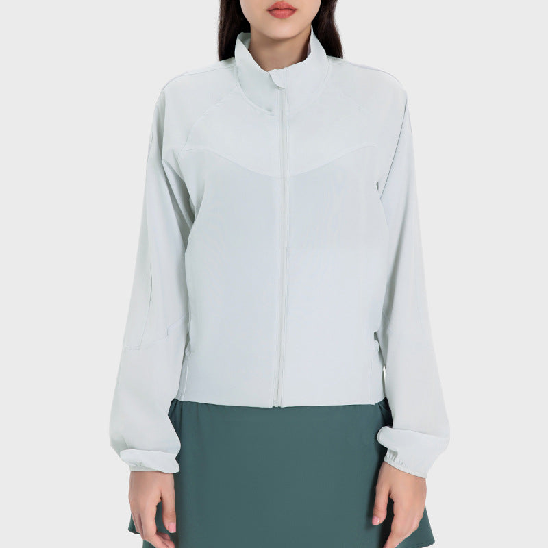 New outdoor breathable ice-silk upf50+ sun protection jacket for women - fashionable, moisture-wicking, loose-fit activewear (dss065)