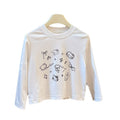 New arrivalkidsspring & fallcute lazy cartoon kitten long sleeves bottom sweatshirt baby girl casuallong sleeves t-shirt children's clothing