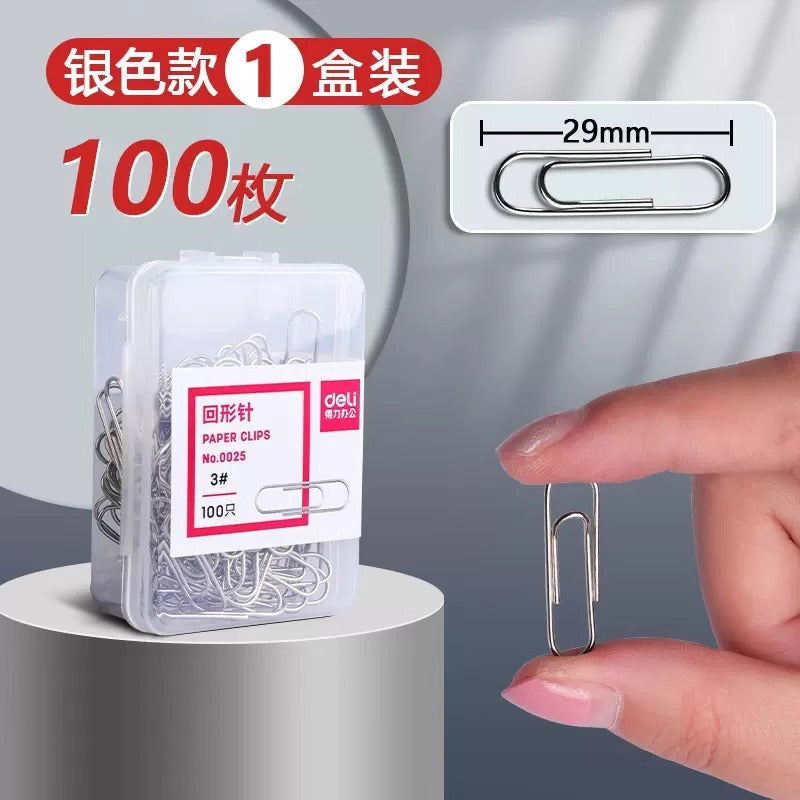 Deli 0018 Paper clip Silver metal paper clip Steel core Paper clip manufacturers wholesale office supplies