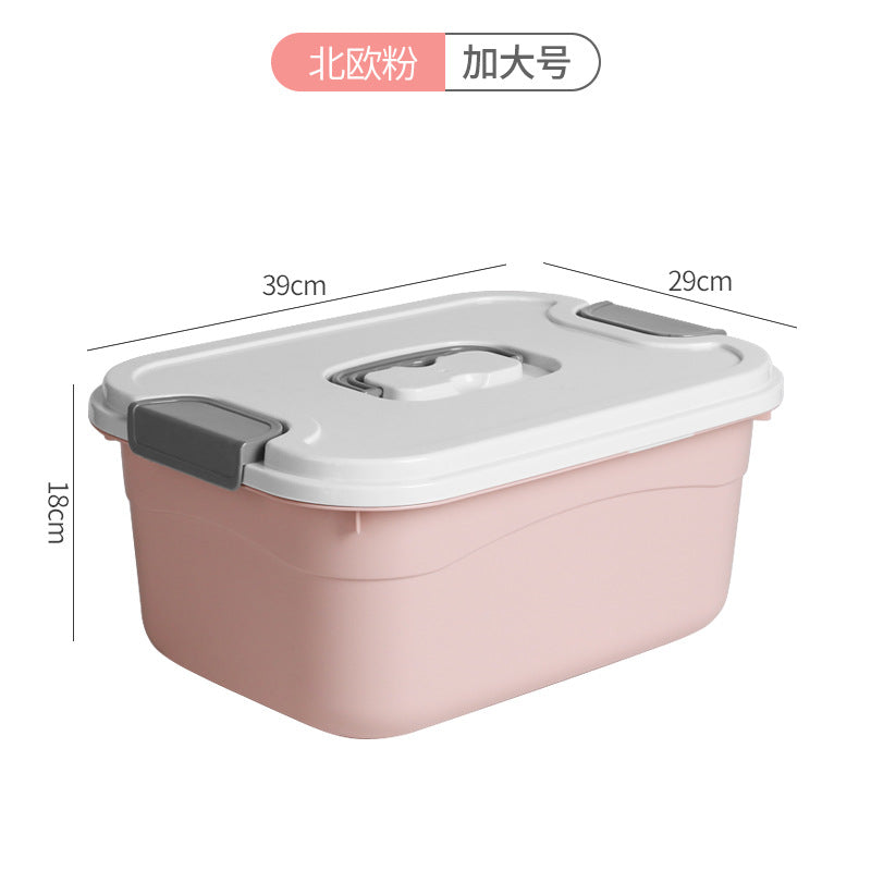 Storage Box Plastic Clothes Organizing Box Covered Portable Storage Box Extra Large Household Toys Snack Storage Box