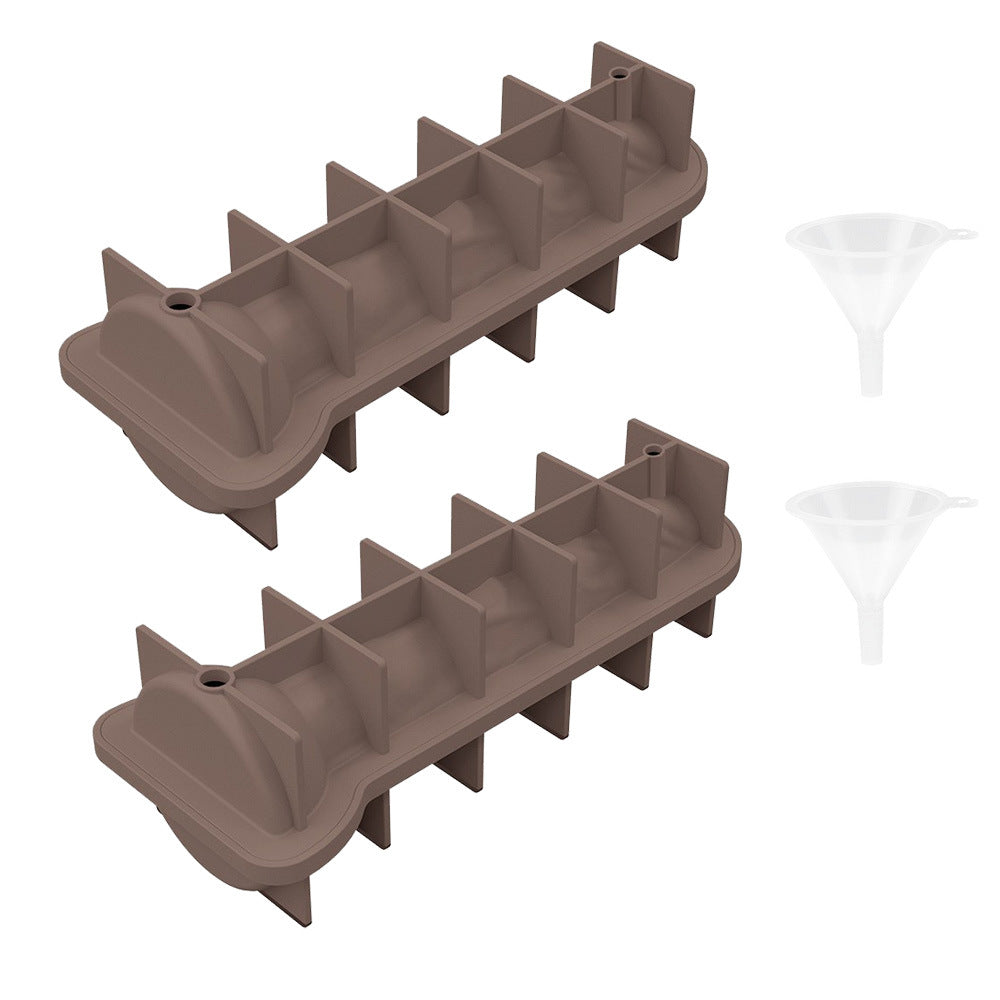 Cross-border explosion spoof creative silicone ice grid with funnel with cover easy demoulding KTV party, ice mold wholesale